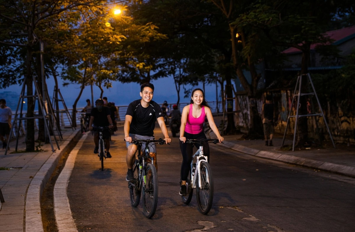 đạp xe sáng hay tối giảm cân tốt hơn